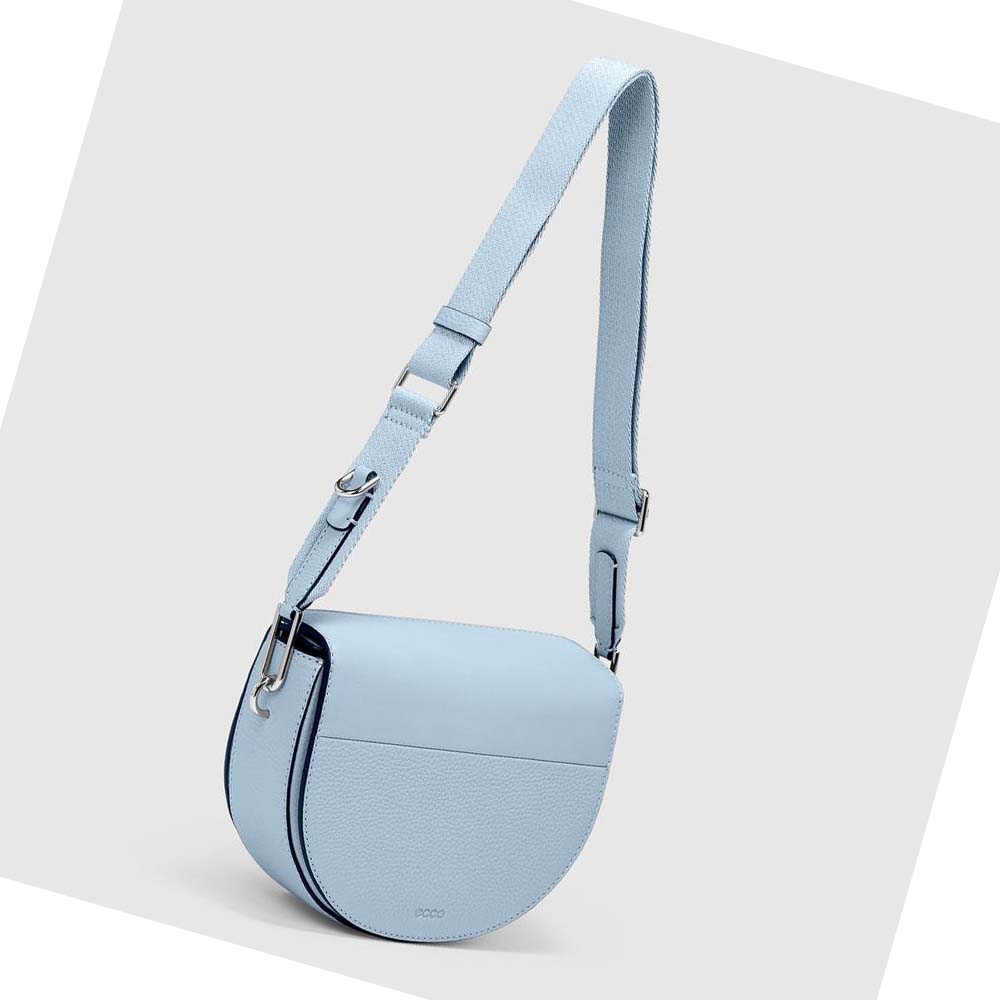 Men's Ecco Textureblock Saddle Handbag Blue | SG 745CTV